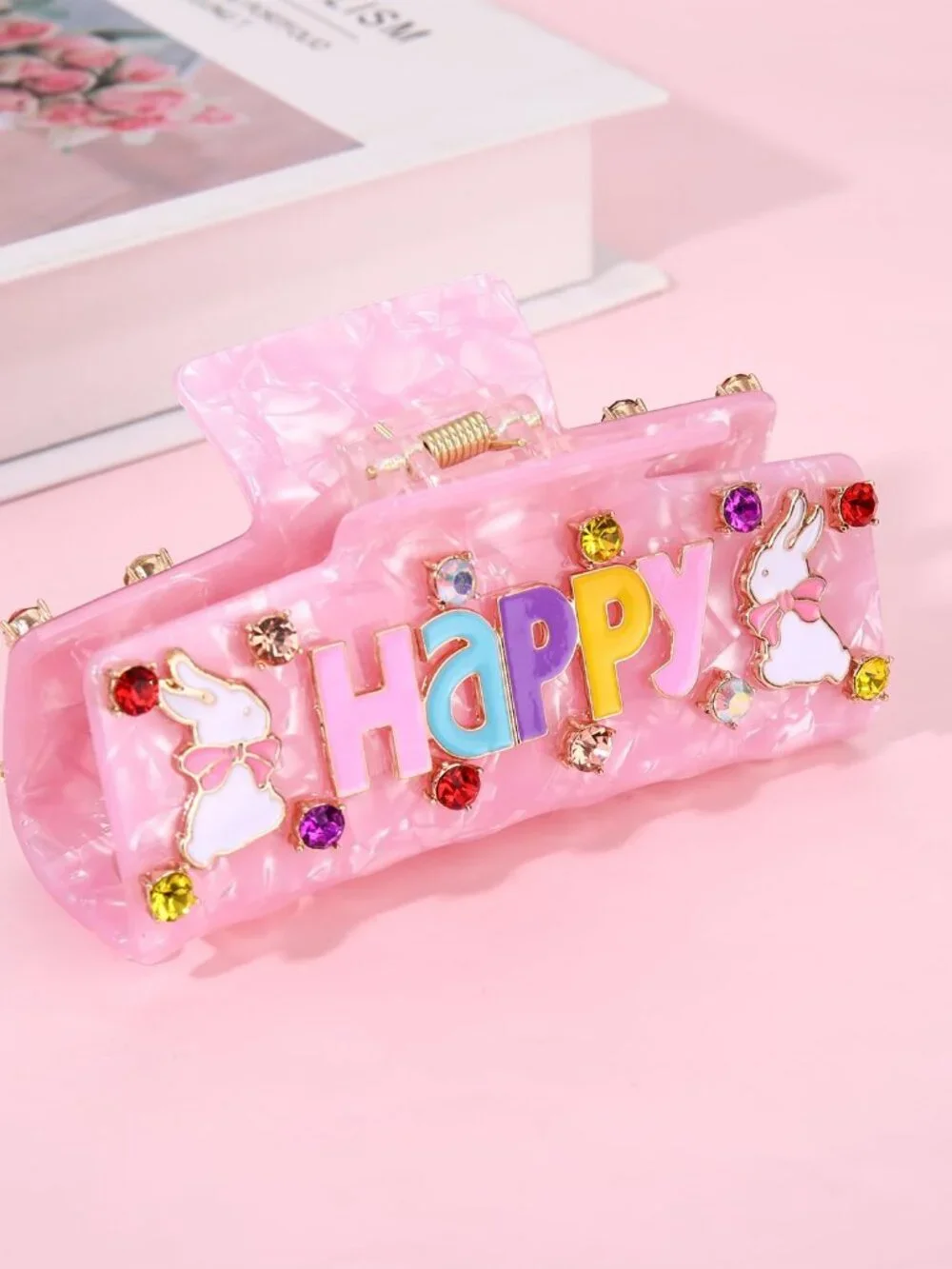 Easter Bunny Claw Hair Clip - Pink